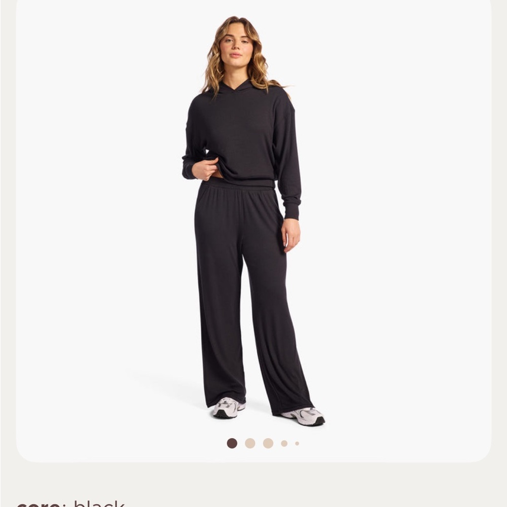 nuuds Wide Leg Slinky Rib Pant - Black - XL